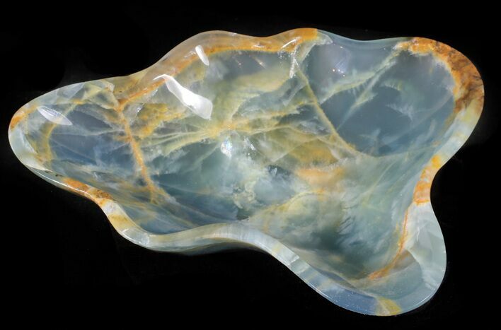 Carved, Blue Calcite Bowl - Argentina #63269